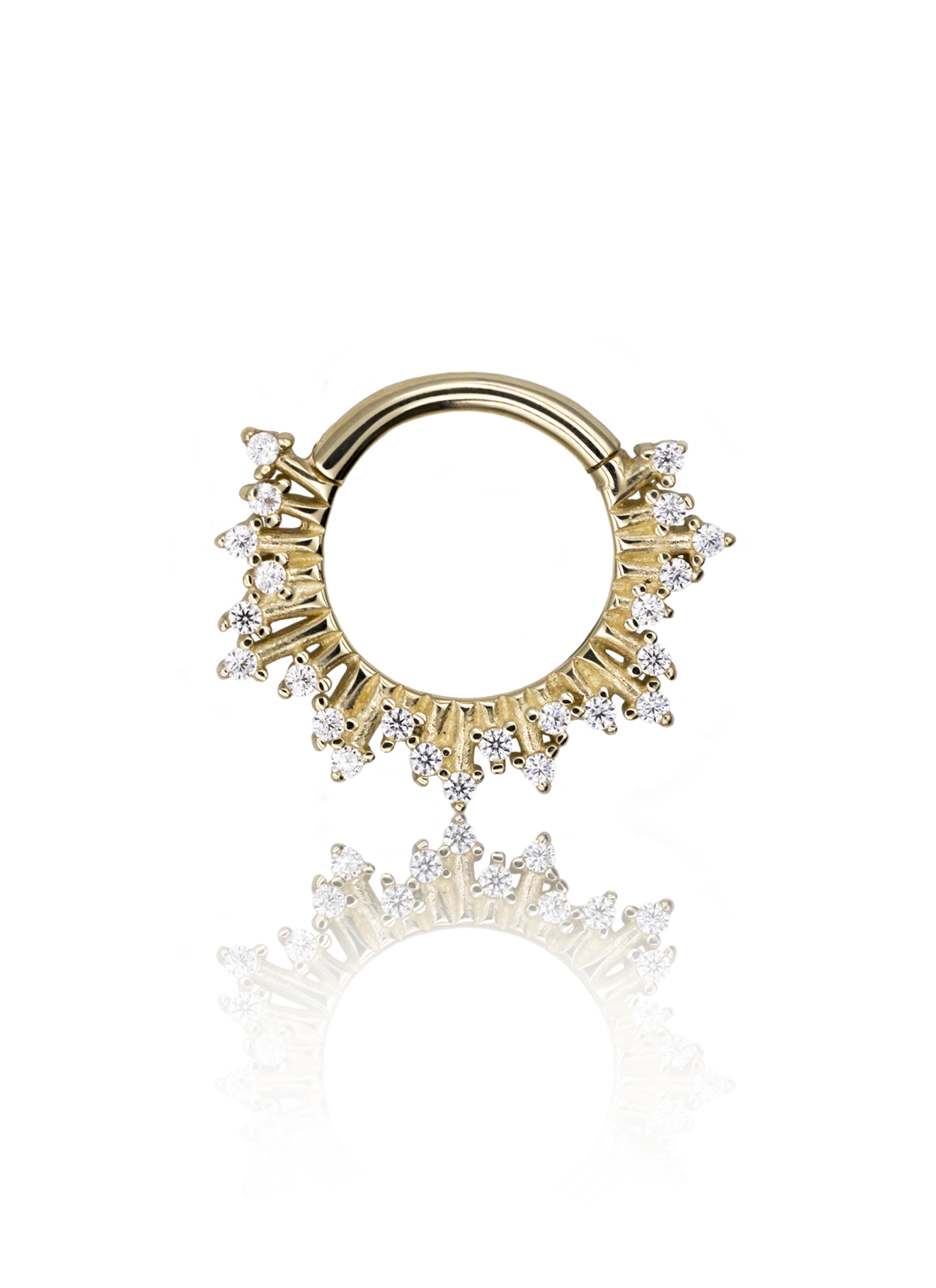 Kolczyk do ucha "Top tier" - 14K złoty clicker z cyrkoniami