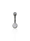 "Clear sky" belly button ring - titanium earring with cubic zirconia