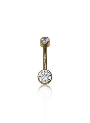 Kolczyk do pępka "Clear sky" - anodyzowany tytanowy kolczyk z cyrkoniami