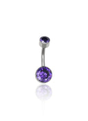 "Purple eye" belly ring - titanium earring with zircons