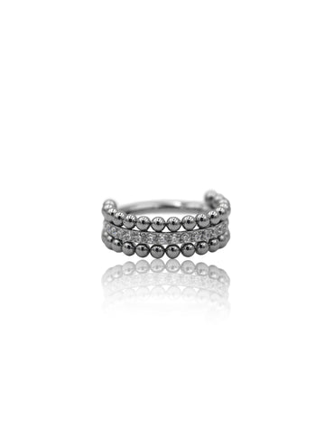 Kolczyk do ucha "Crown" - tytanowy clicker z cyrkoniami