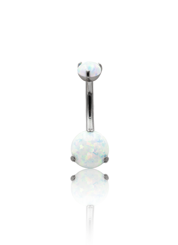 Kolczyk do pępka "Clear sky" - tytanowy kolczyk z jasnym opalem