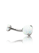 "Clear Sky" Navel Ring - Titanium Piercing with a Light Opal