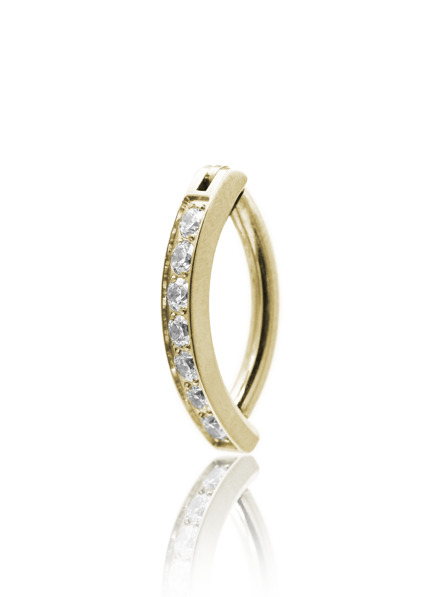 Kolczyk do pępka "Sassy classy" - anodyzowany tytanowy kolczyk z cyrkoniami