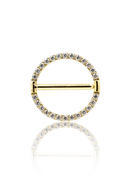 Nipple Ring "Round zirconia" - Titanium hoop with cubic zirconia