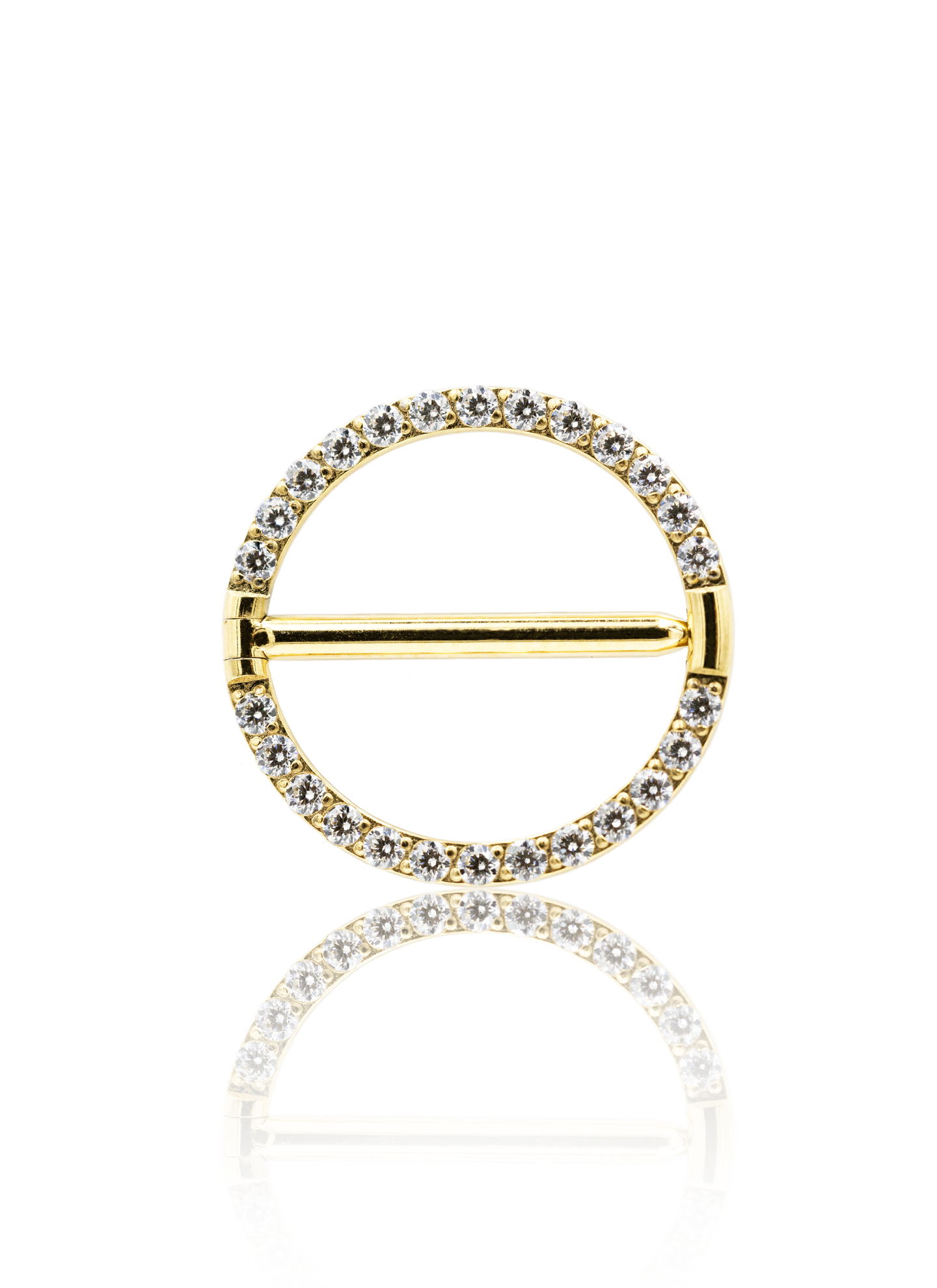 Kolczyk do sutków "Round zirconia" - Tytanowe kółko z cyrkoniami