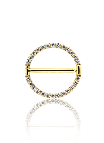 Kolczyk do sutków "Round zirconia" - Tytanowe kółko z cyrkoniami