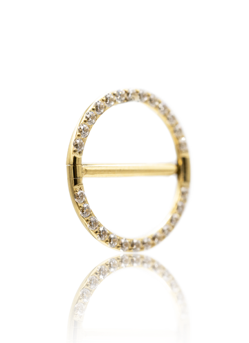 Kolczyk do sutków "Round zirconia" - Tytanowe kółko z cyrkoniami