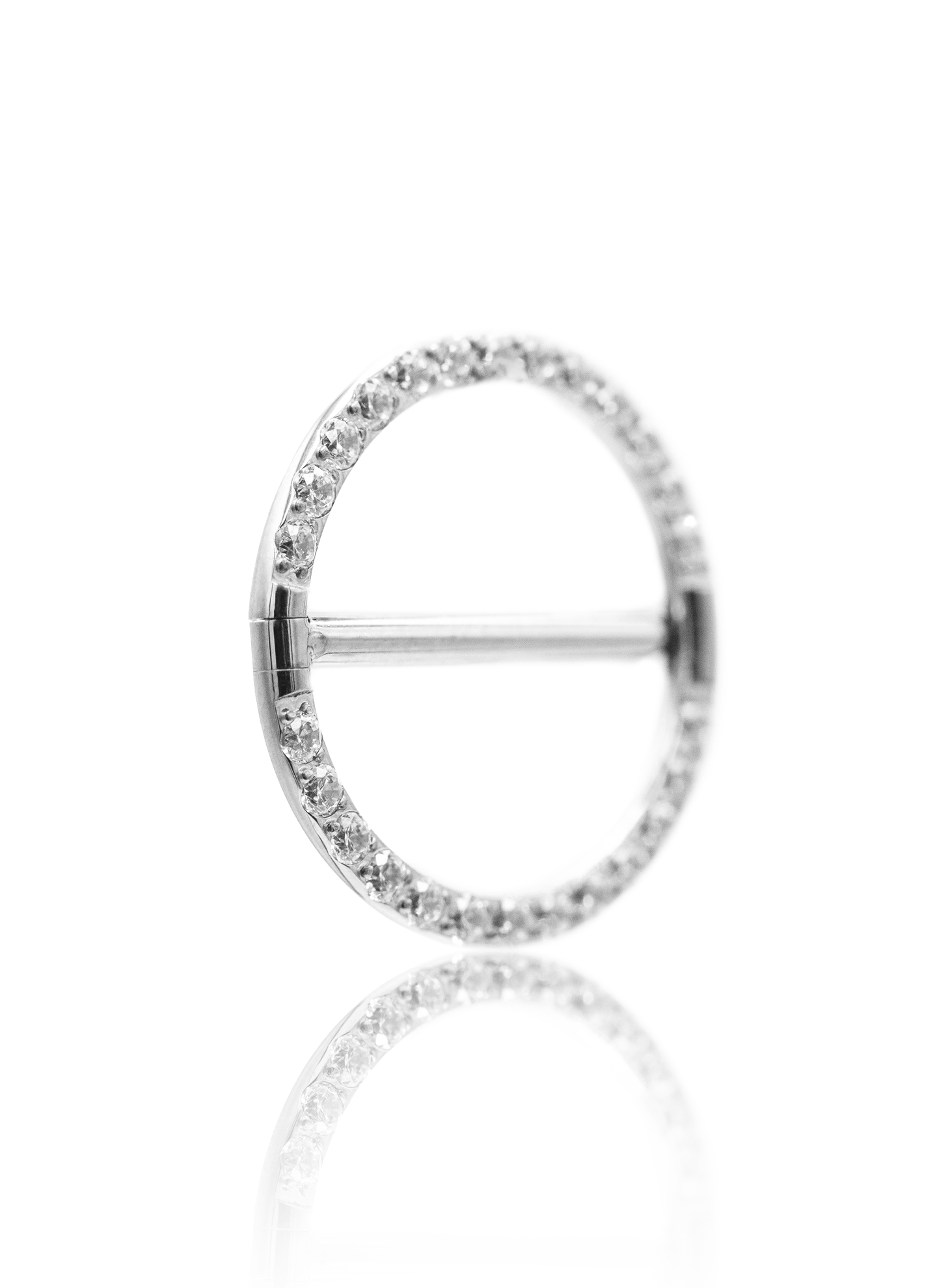 Kolczyk do sutków "Round clear zirconia" - Tytanowe kółko z cyrkoniami
