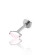 Earring "1 long stone pink" - titanium labret with stones