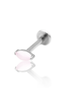 Kolczyk do ucha "1 long stone pink" - tytanowy labret z kamieniami
