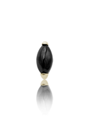 Earring "1 long stone black" - anodized titanium labret with stones