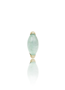 Earring "1 long stone light green" - anodized titanium labret with stones