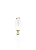 Earring "1 long stone white" - anodized titanium labret with stones