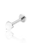 Kolczyk do ucha "1 stone pearl white" - tytanowy labret z kamieniami