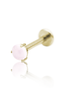 Kolczyk do ucha "1 stone pink" - anodyzowany tytanowy labret z kamieniami