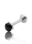 Kolczyk do ucha "1 stone black" - tytanowy labret z kamieniami