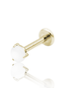 Kolczyk do ucha "1 stone pearl white" - anodyzowany tytanowy labret z kamieniami