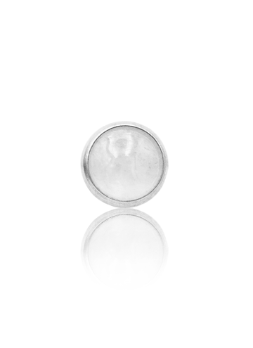 Kolczyk do ucha "1 stone white" - tytanowy labret z kamieniami