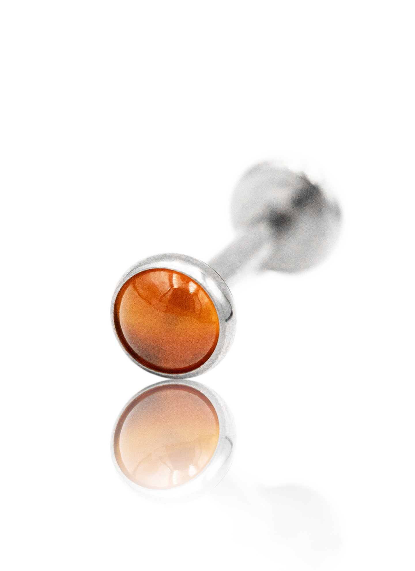 Kolczyk do ucha "1 stone red" - tytanowy labret z kamieniami