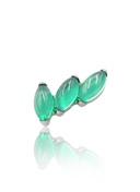 "3 stone green" ear stud - titanium labret with stones