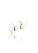 Ear stud "3 stone white" - anodized titanium labret with stones
