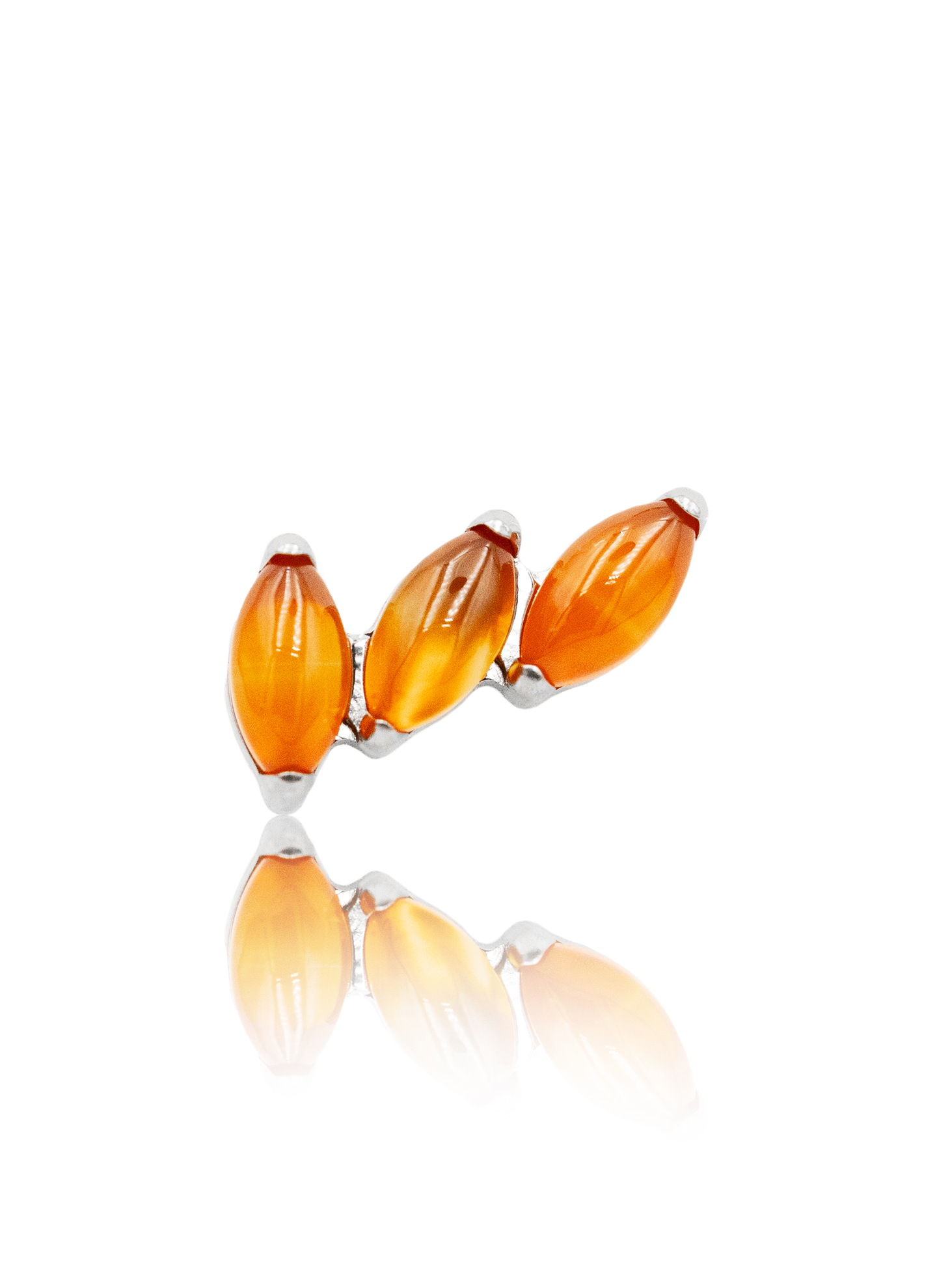 Kolczyk do ucha "3 stone red" - tytanowy labret z kamieniami