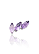 "3 stone purple" ear stud - titanium labret with stones