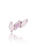 "3 stone pink" ear stud - titanium labret with stones