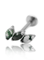 Kolczyk do ucha "3 stone clear black" - tytanowy labret z kamieniami