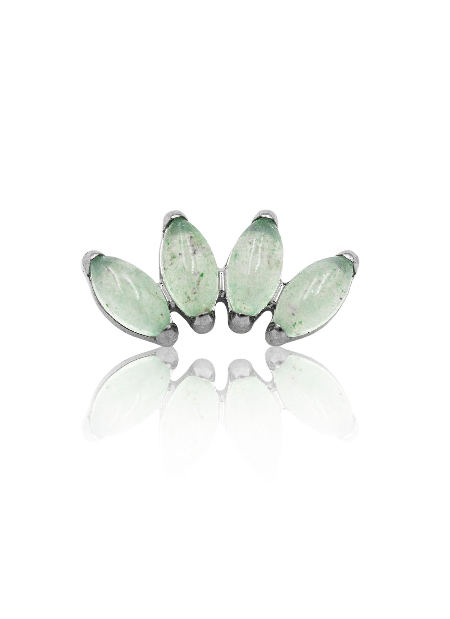 Kolczyk do ucha "4 stone light green" - tytanowy labret z kamieniami