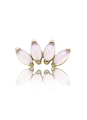 Ear stud "4 stone pink" - anodized titanium labret with stones