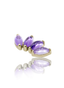 Kolczyk do ucha "4 stone purple" - anodyzowany tytanowy labret z kamieniami