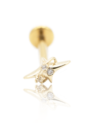 Kolczyk do ucha "All star" - 14K złoty labret