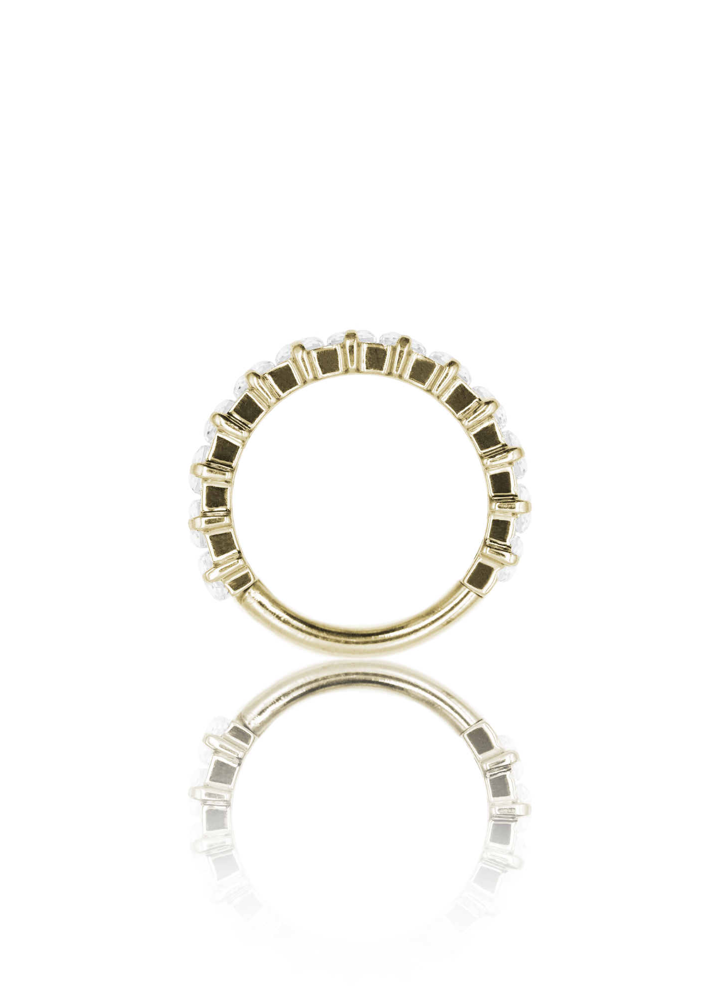 Kolczyk do ucha "Big zirconias" - anodyzowany tytanowy clicker z cyrkoniami