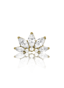 Kolczyk do ucha "Clear rosette gold" - tytanowy labret z cyrkoniami