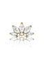 Kolczyk do ucha "Clear rosette gold" - tytanowy labret z cyrkoniami