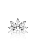 "Clear rosette" earring - titanium labret with zircons