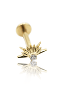 "Clear sunset" earring - gold titanium labret with zircon