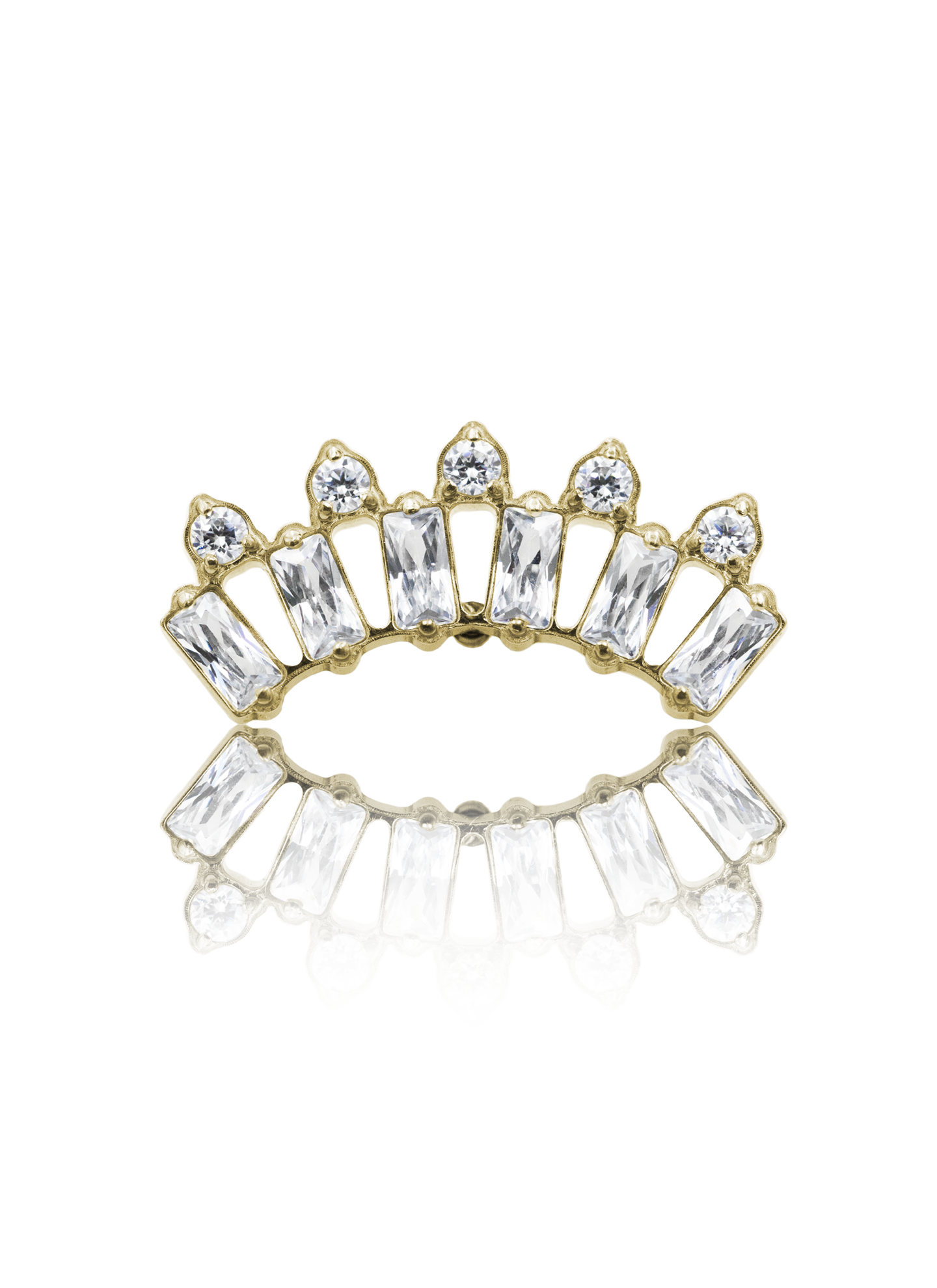 Kolczyk do ucha "Crown for U" - anodyzowany tytanowy labret z cyrkoniami