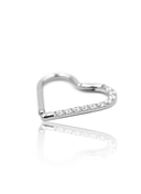 "Heart zirconia" earring - titanium clicker with zirconia