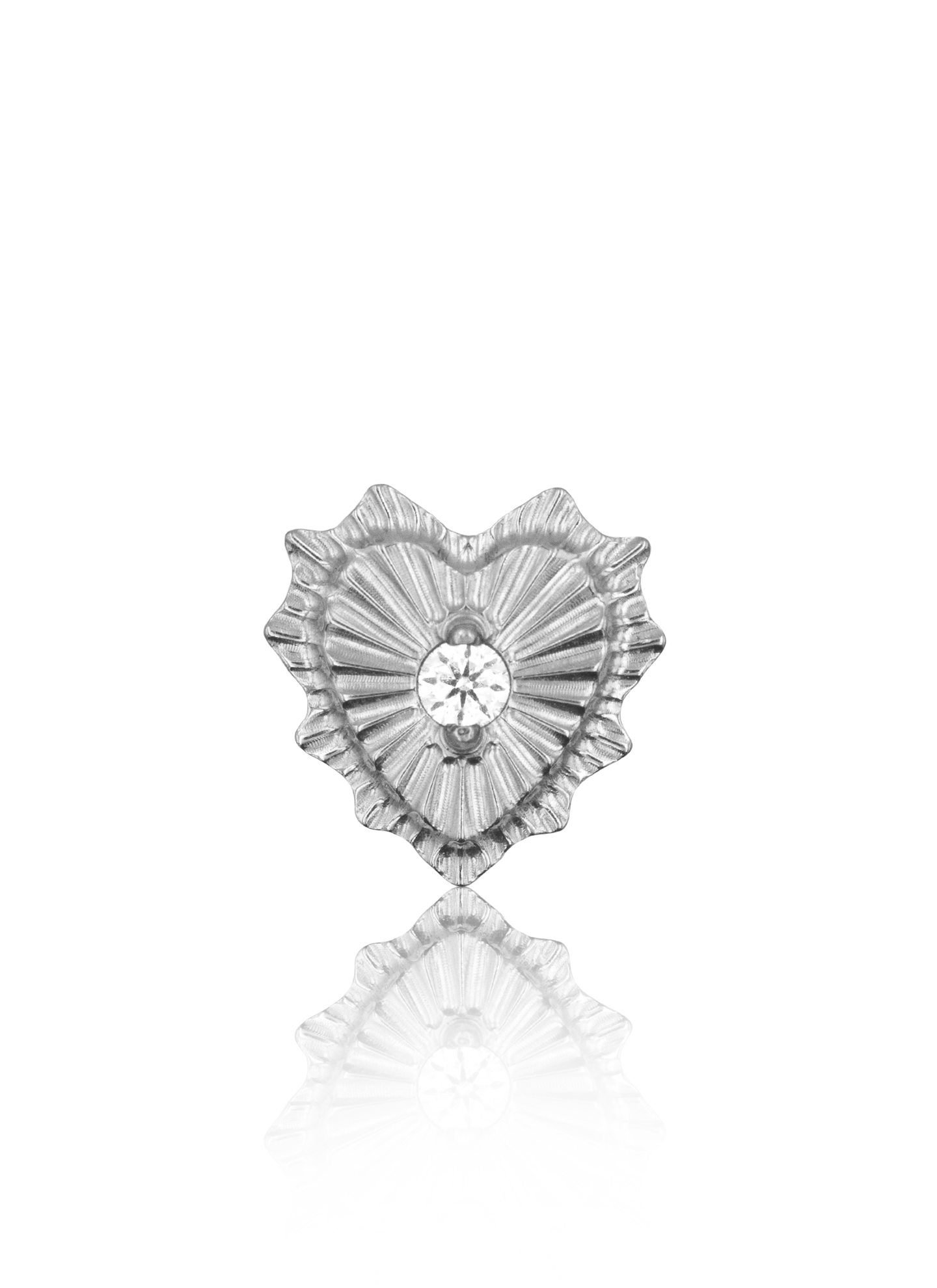 Kolczyk do ucha "Heart zirconia" - tytanowy labret z pojedynczą cyrkonią