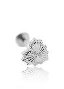 "Heart zirconia" ear stud - titanium labret with a single zirconia