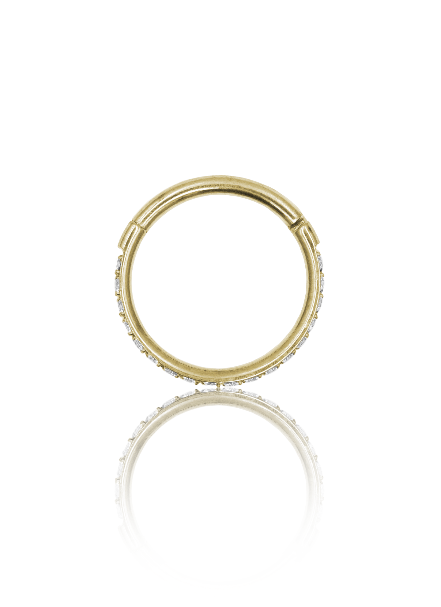 Kolczyk do ucha "Iced out" - anodyzowany tytanowy clicker z cyrkoniami