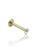 Kolczyk do ucha "Jedyneczka" - złoty tytanowy labret z cyrkonią 3mm