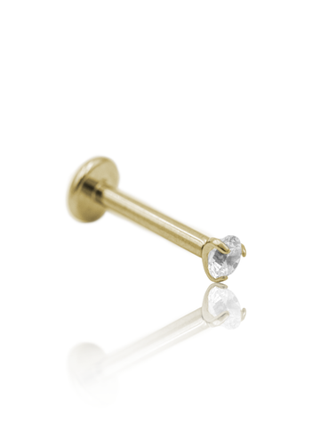 Kolczyk do ucha "Jedyneczka" - anodyzowany tytanowy labret z cyrkonią 