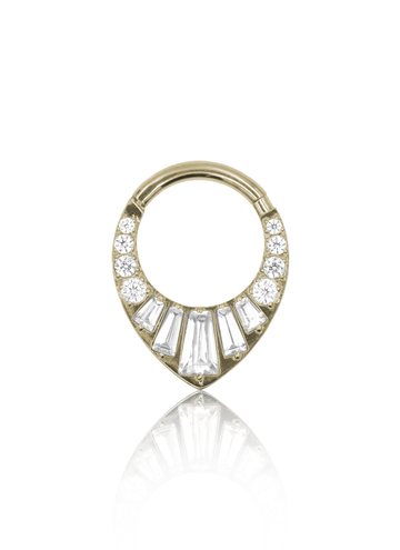 Kolczyk do ucha "Kapek" - anodyzowany tytanowy cliker z cyrkoniami