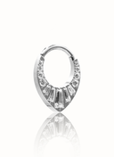 Earring "Kapek" - titanium clicker with zircons