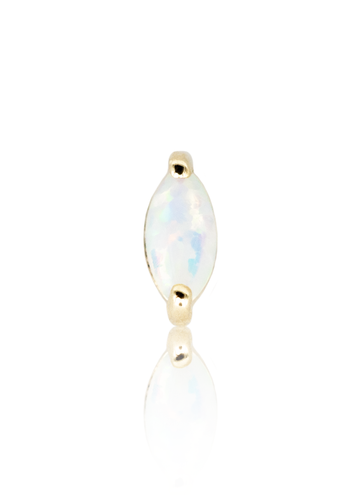 Kolczyk do ucha "Long opal" - 14K złoty labret