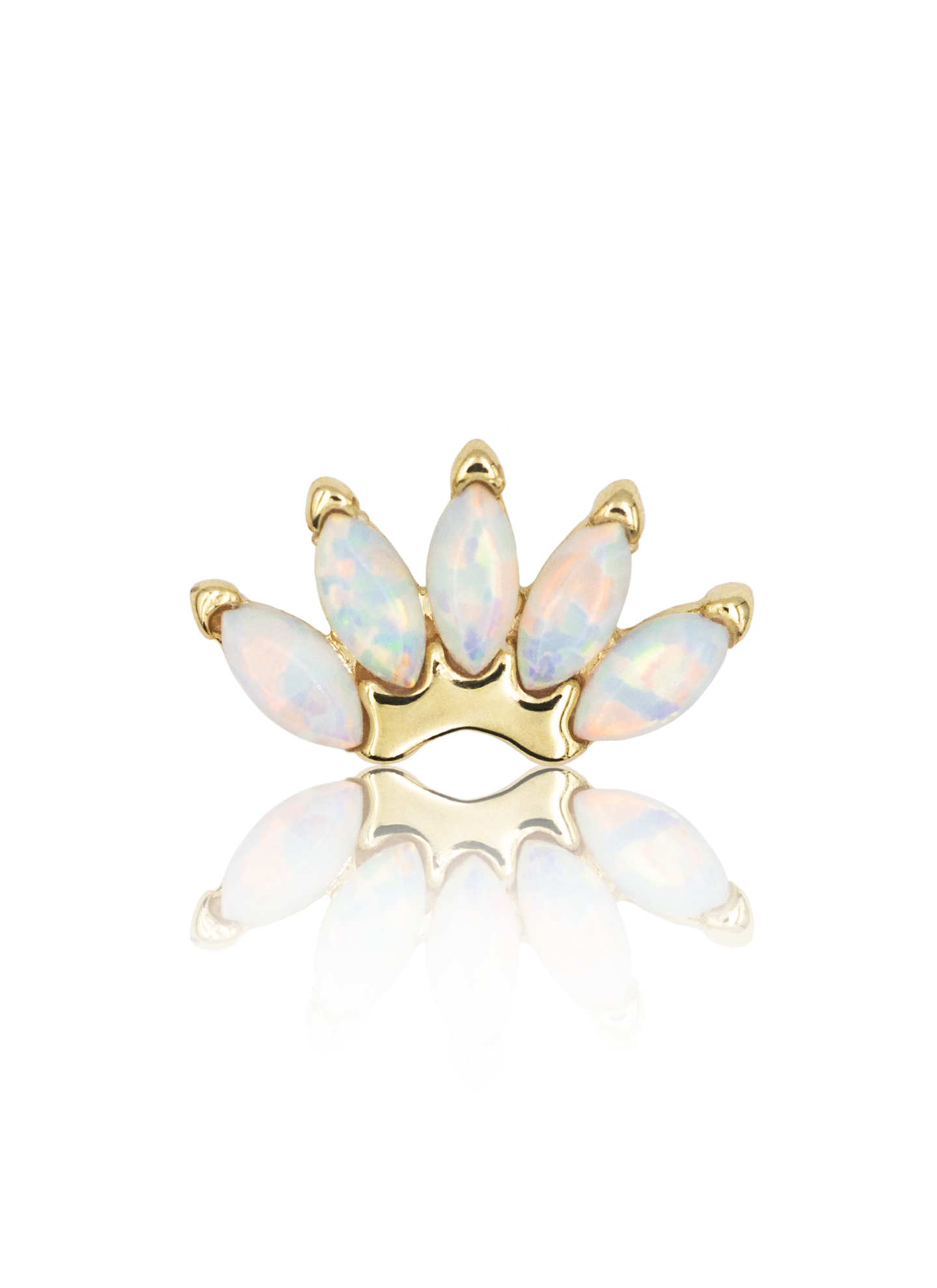 Kolczyk do ucha "Many opals" - 14K złoty labret